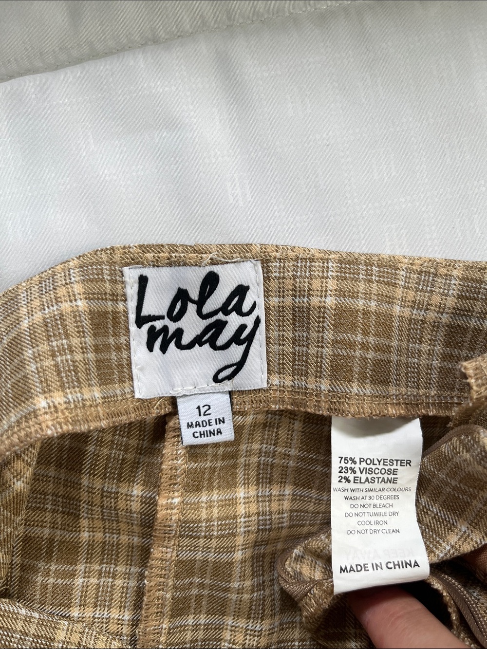 Lola May Plaid Tie-Side Midi Skirt in Brown - Picture 4 of 7